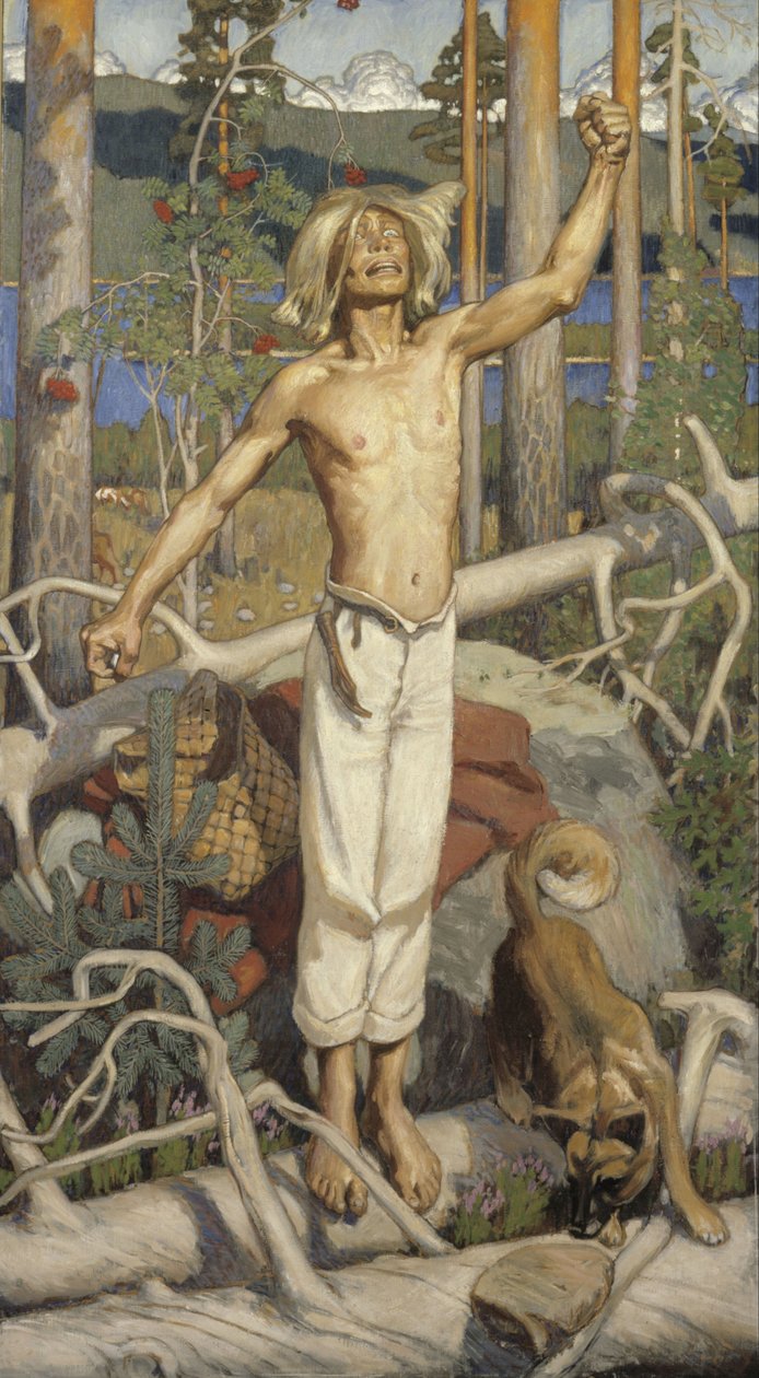 Kullervo maldiciendo de Akseli Gallen-Kallela