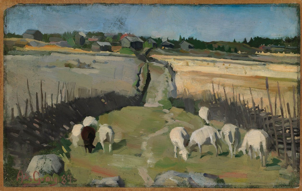 Paisaje con ovejas de Akseli Gallen-Kallela