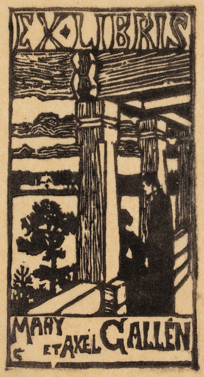 El exlibris de Mary y Axel Gallén de Akseli Gallen-Kallela