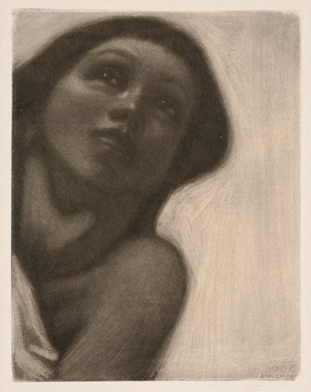 Mezzotinta (tema del fresco «La primavera» del mausoleo Jusélius) de Akseli Gallen-Kallela