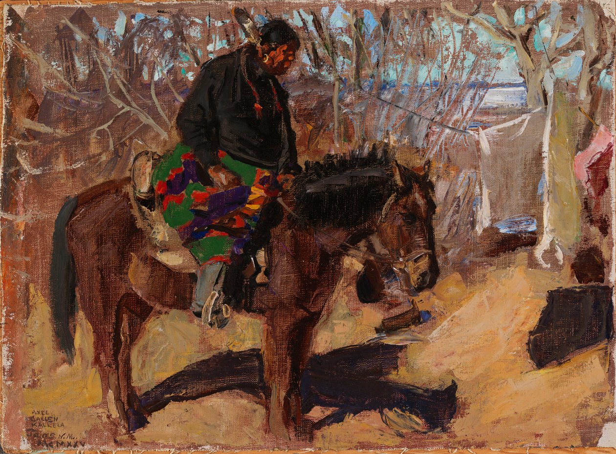 Indio americano a caballo de Akseli Gallen-Kallela