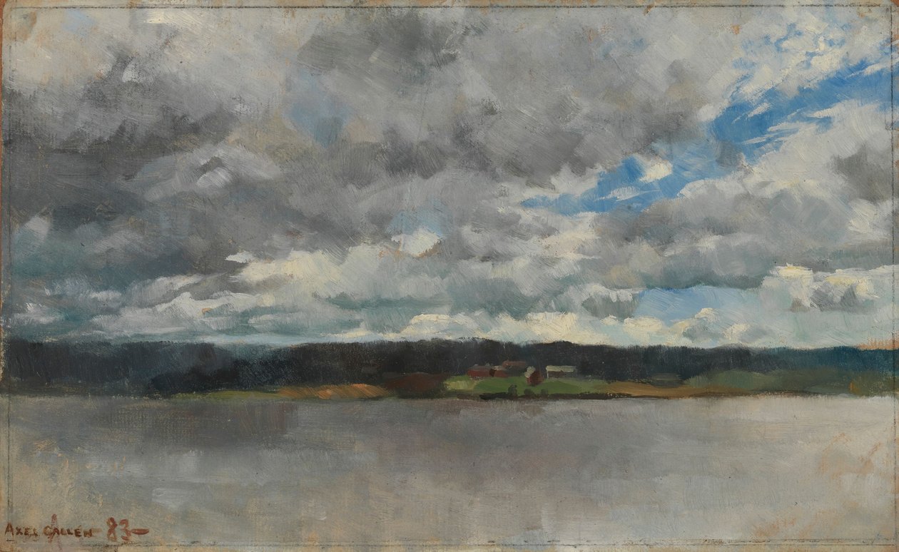 Nubes de lluvia sobre un paisaje lacustre de Akseli Gallen-Kallela