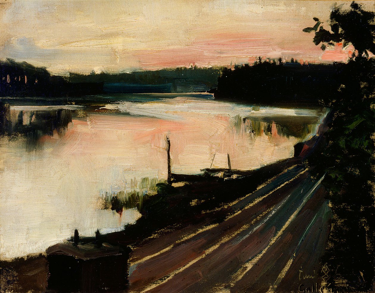 Vista desde Eläintarha al atardecer de Akseli Gallen-Kallela