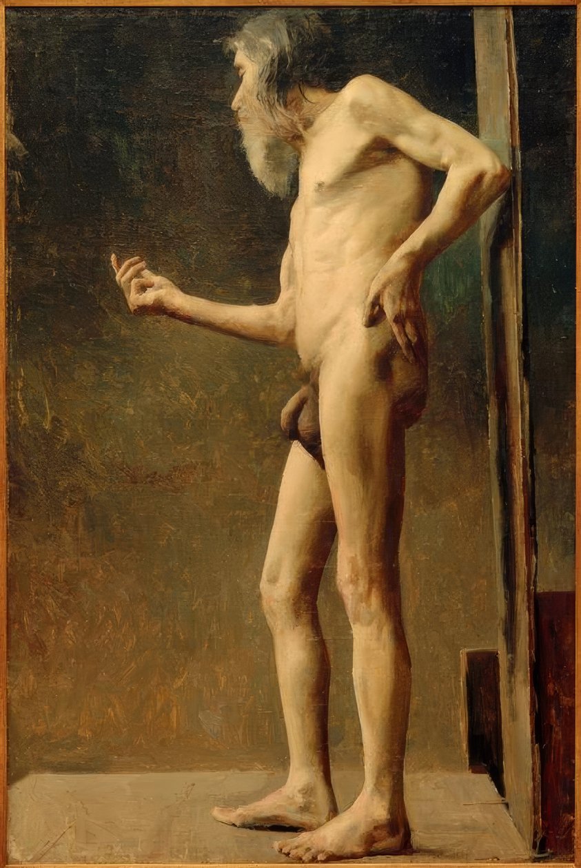 Estudio de desnudo de un hombre viejo de Akseli Valdemar Gallen Kallela