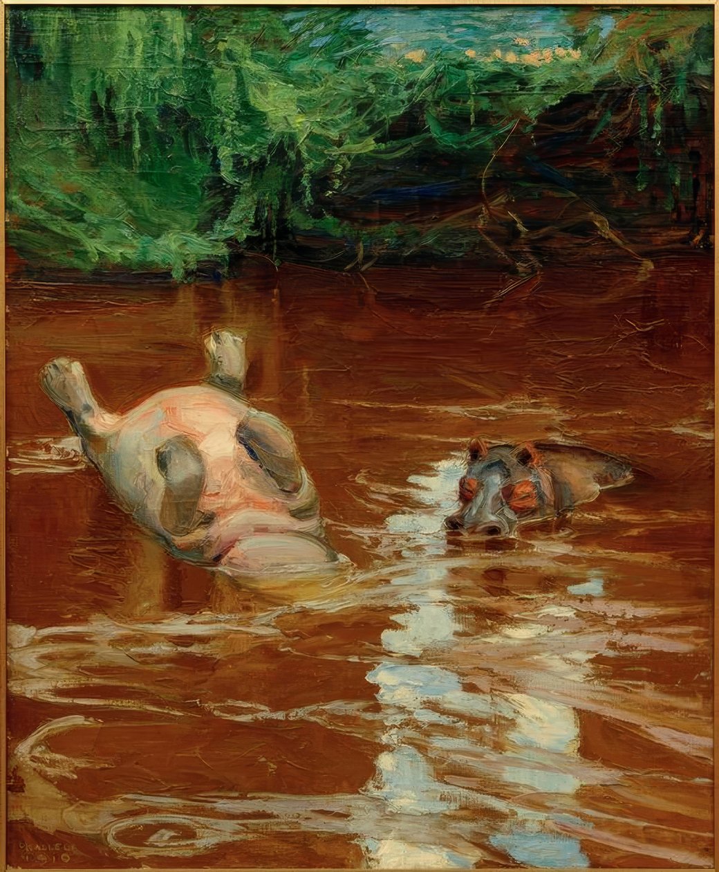 Hipopótamos en el Tana de Akseli Valdemar Gallen Kallela
