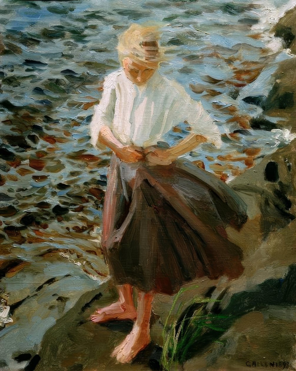 Niña en el viento de Akseli Valdemar Gallen Kallela