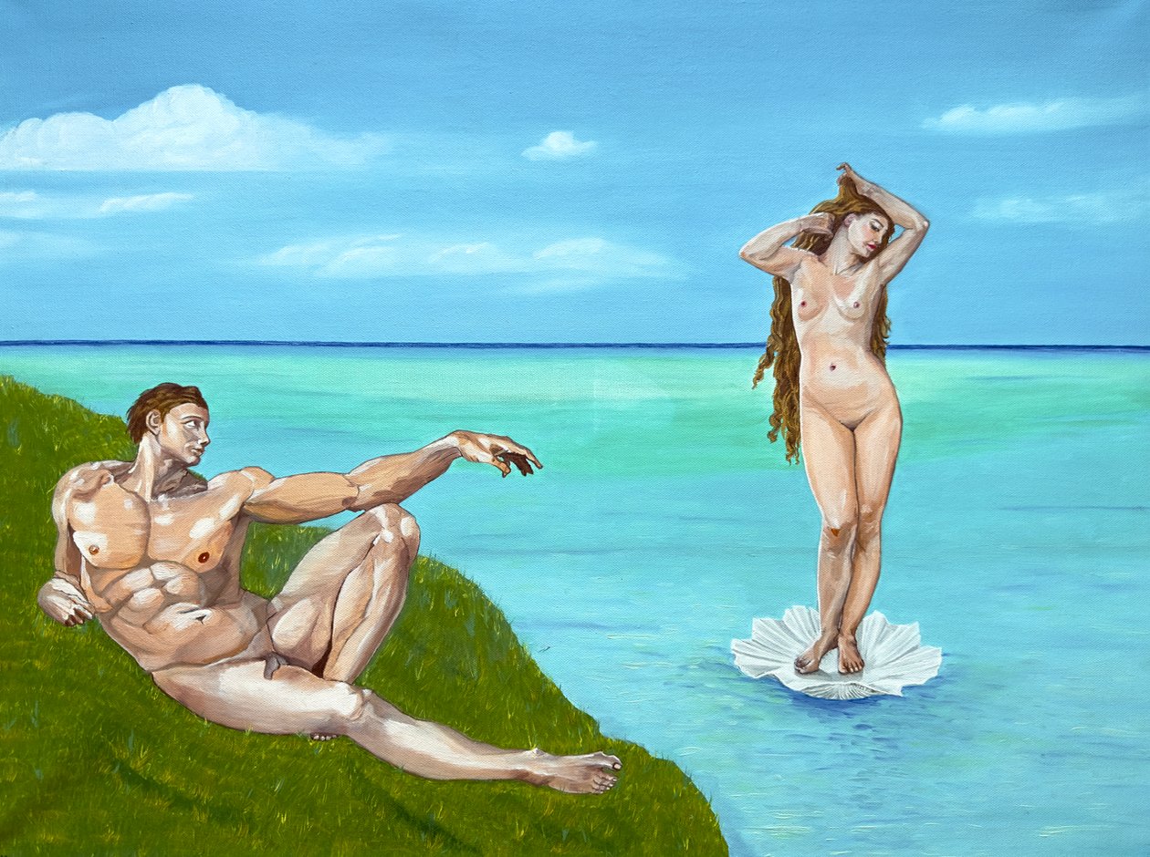 El sueño de Adán: Venus, 2023 (óleo sobre lienzo) de Akturk Yasemin