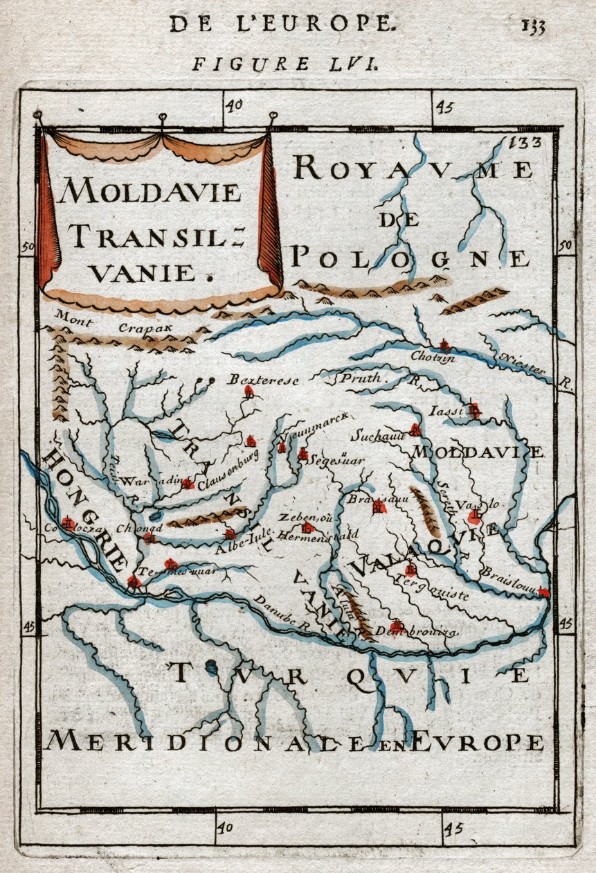 Mapa de Rumania 1683 de Alain Manesson Mallet