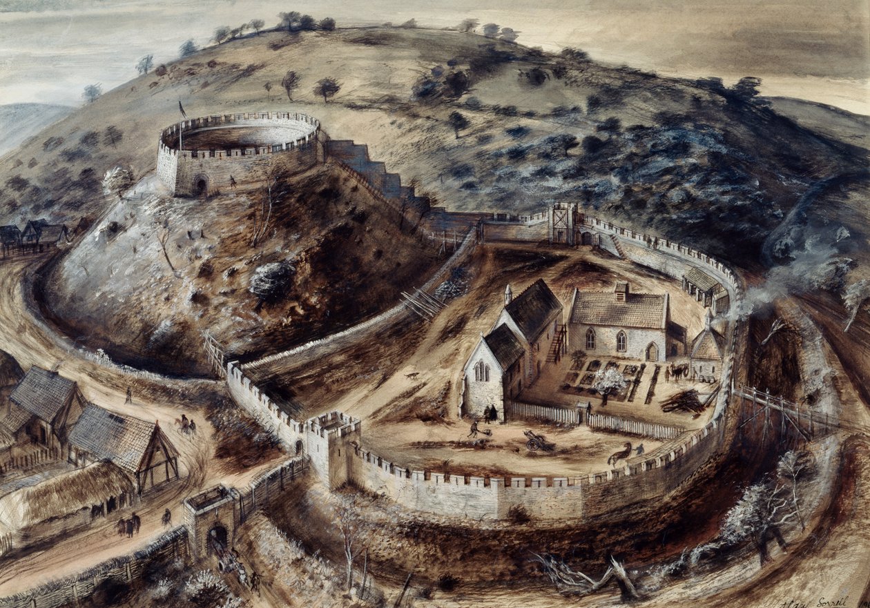 Castillo de Totnes, siglo XIV, c. 1960s de Alan Ernest Sorrell