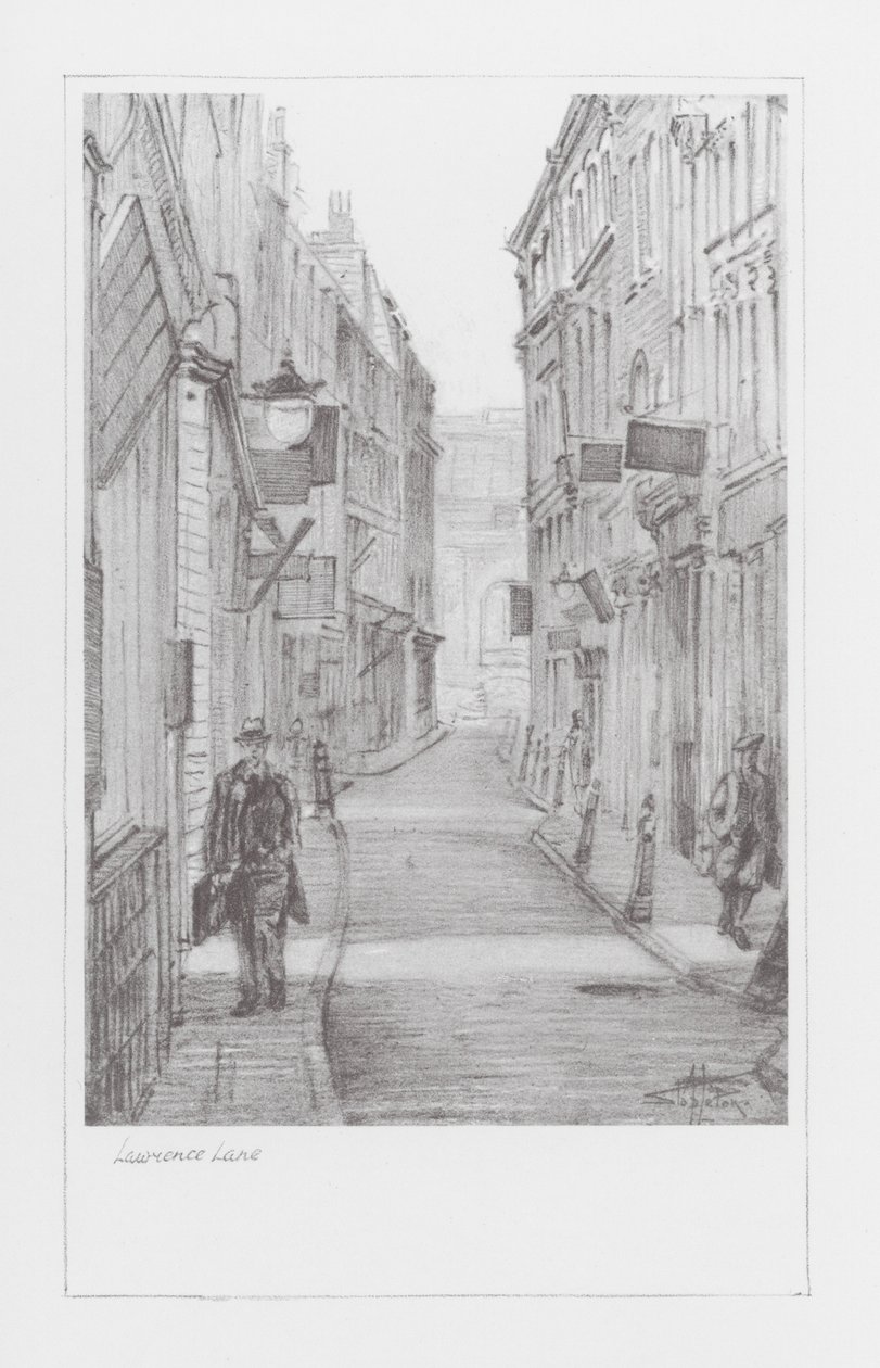 London Lanes: Lawrence Lane (litografía) de Alan Stapleton