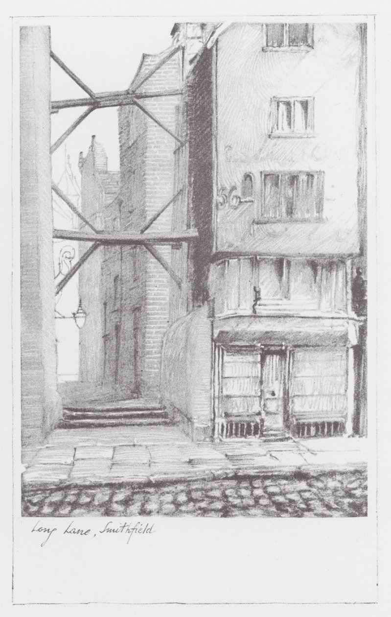 London Lanes: Long Lane, Smithfield (litografía) de Alan Stapleton