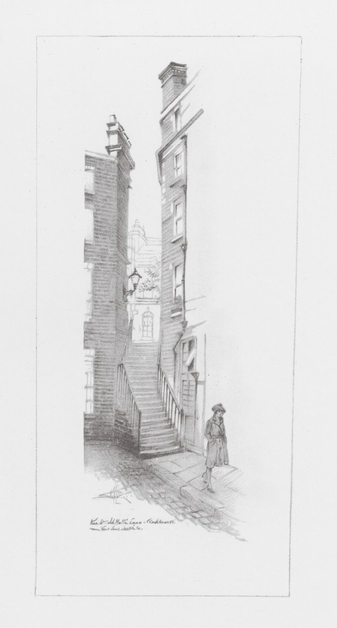 London Lanes: Motton Lane (litografía) de Alan Stapleton
