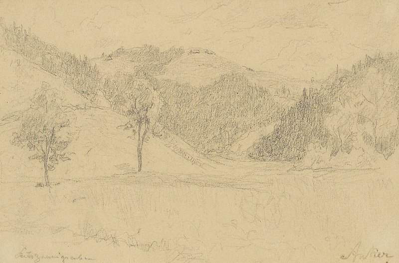 Paisaje de colinas de Albert Anker
