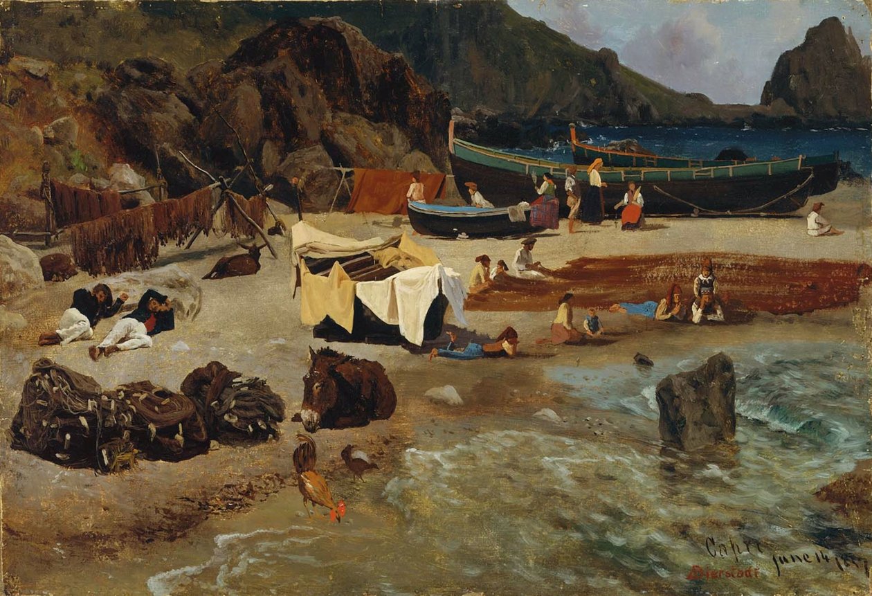 Barcos de pesca en Capri de Albert Bierstadt