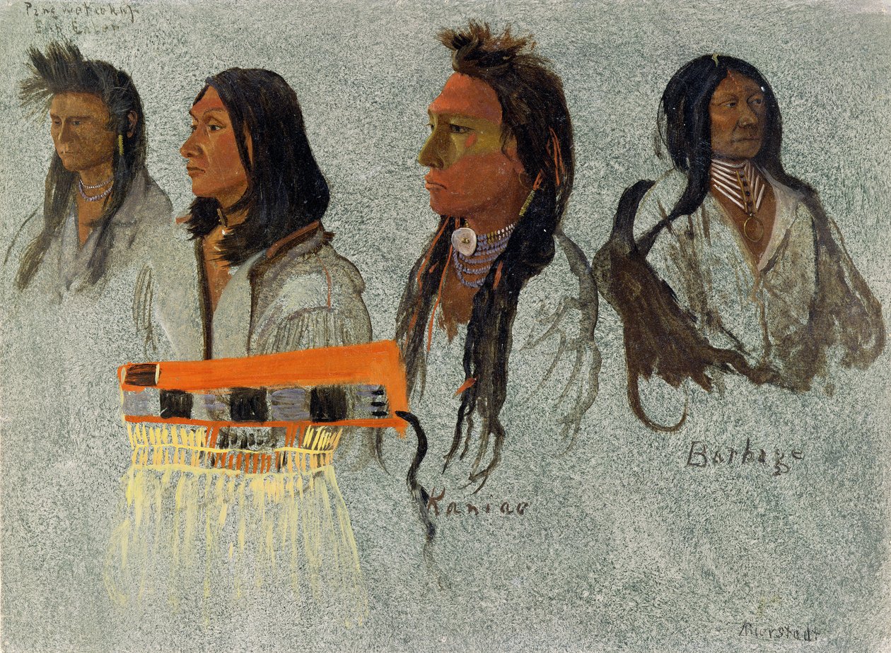 Cuatro indios de Albert Bierstadt