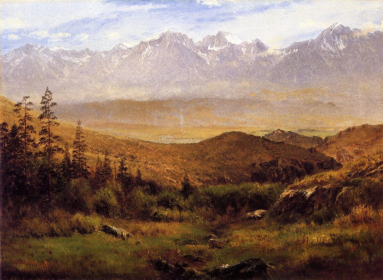 En las estribaciones de las montañas de Albert Bierstadt