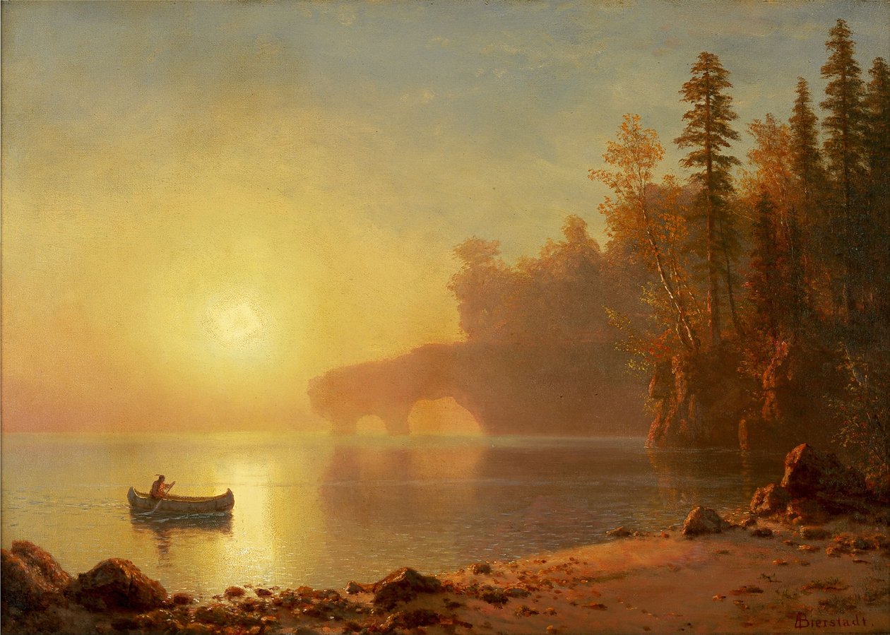 Canoa india de Albert Bierstadt