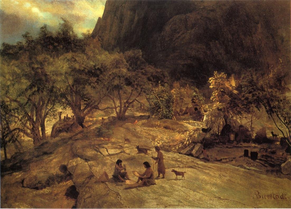 Campamento indio en el Valle de Yosemite, California de Albert Bierstadt