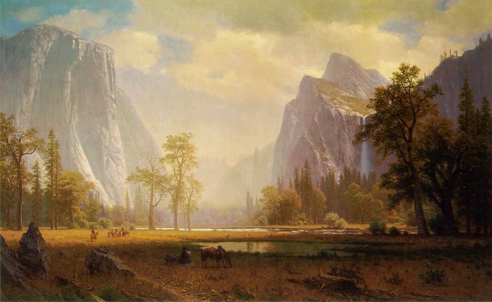 Mirando hacia el Valle de Yosemite de Albert Bierstadt