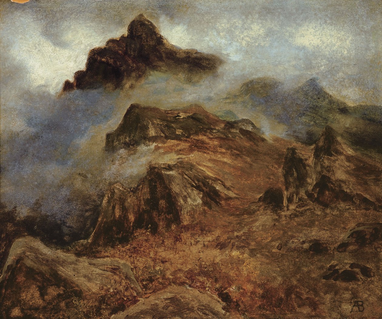 Estudio de las Montañas Rocosas de Albert Bierstadt