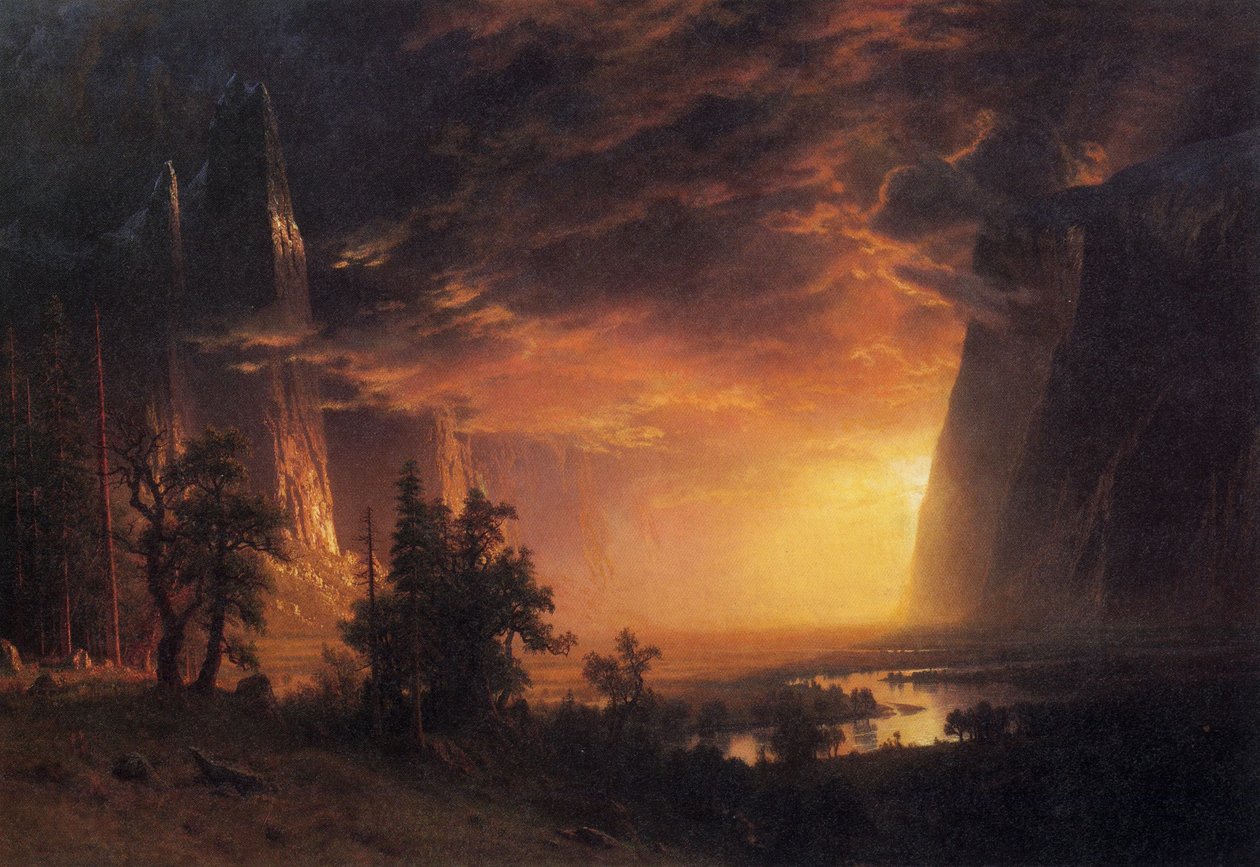 Atardecer en el Valle de Yosemite de Albert Bierstadt