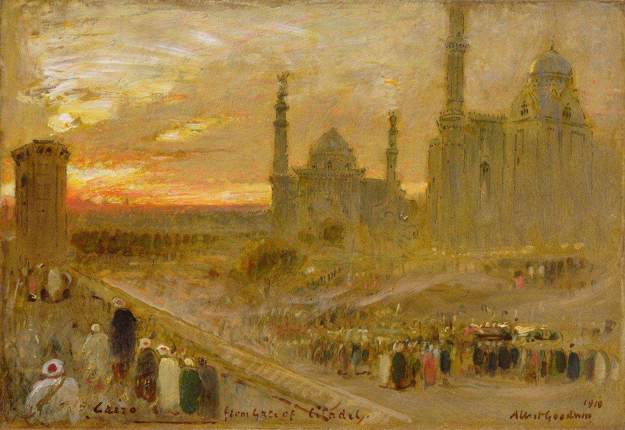 El Cairo desde la Puerta de la Ciudadela, 1910 de Albert Goodwin