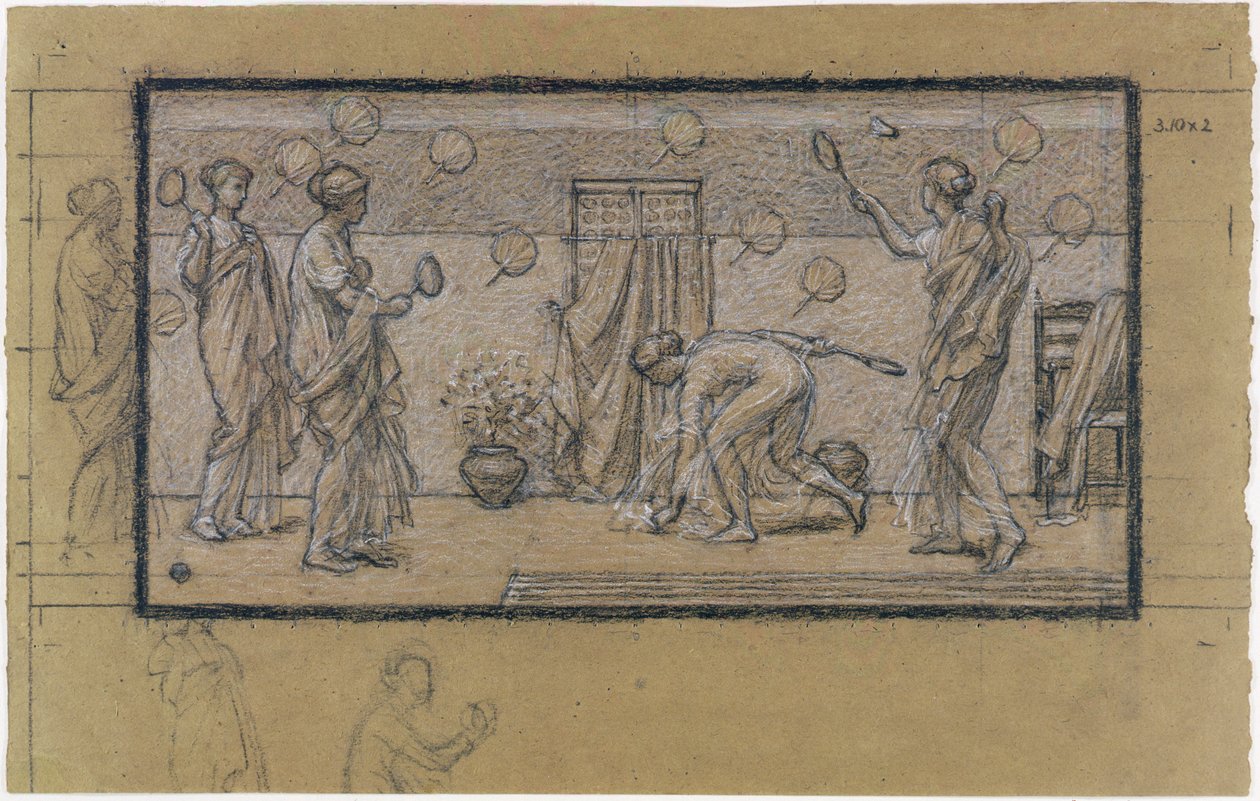 Estudio para Battledore y Shuttlecock, c.1871 de Albert Joseph Moore