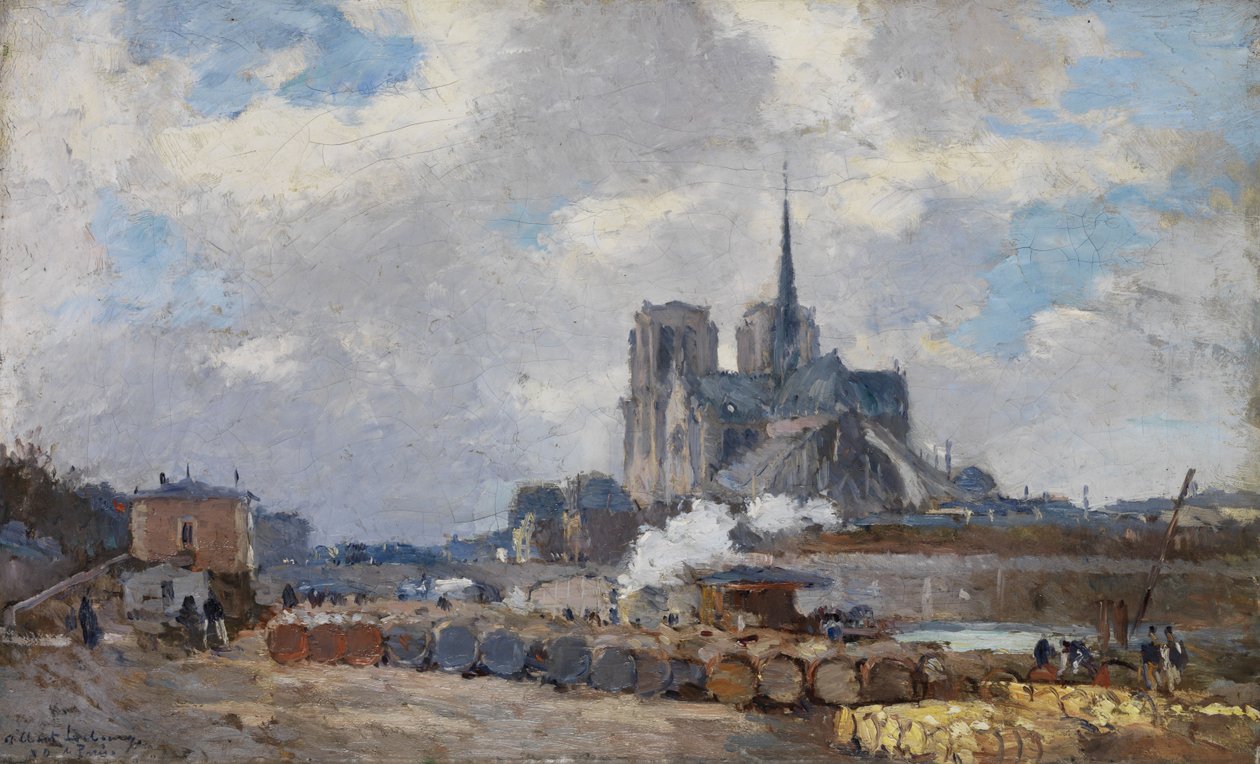 Notre Dame de París, vista desde el Quai de la Tournelle de Albert Charles Lebourg