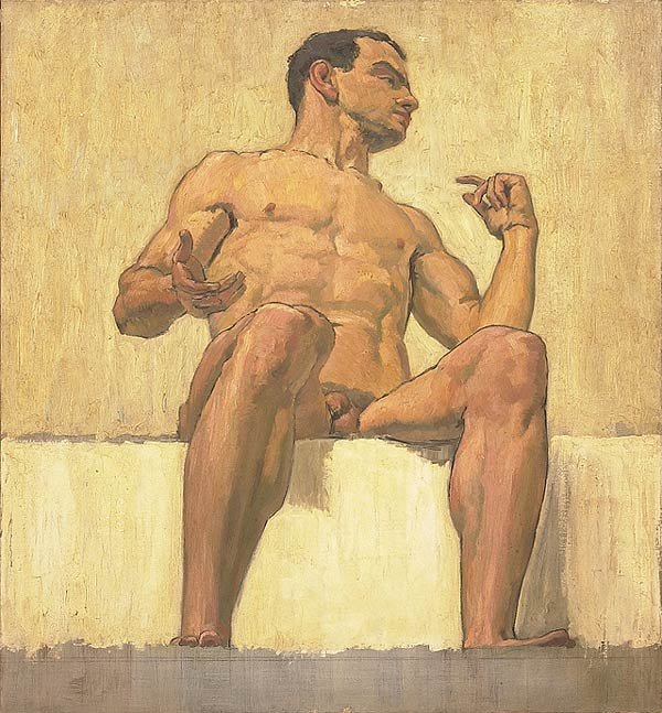 Desnudo masculino sentado de Albert Maennchen