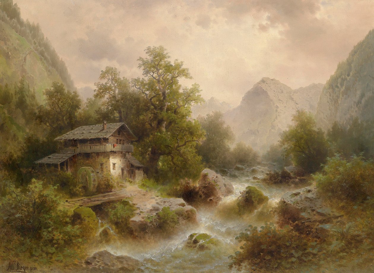 Molino en el arroyo de montaña de Albert Rieger