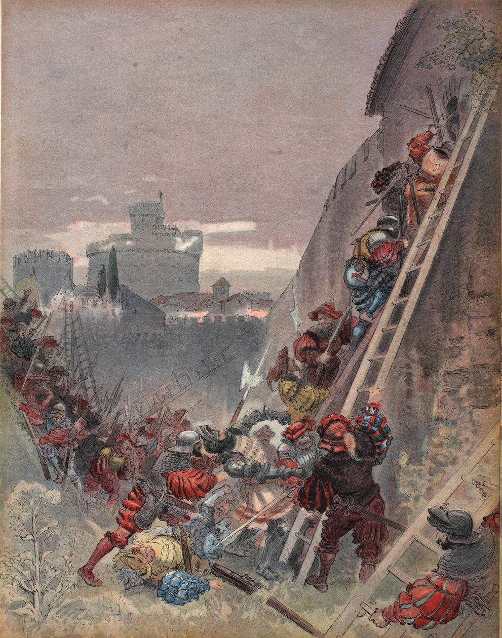Borbón asesinado durante el asalto a Roma, 6 de mayo de 1527, ilustración de 