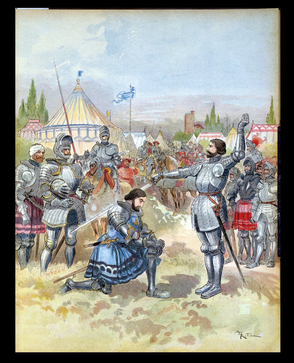 Pierre du Terrail (1476-1524) Caballero de Bayard armando caballero a Francisco I (1494-1547) 1909 de Albert Robida
