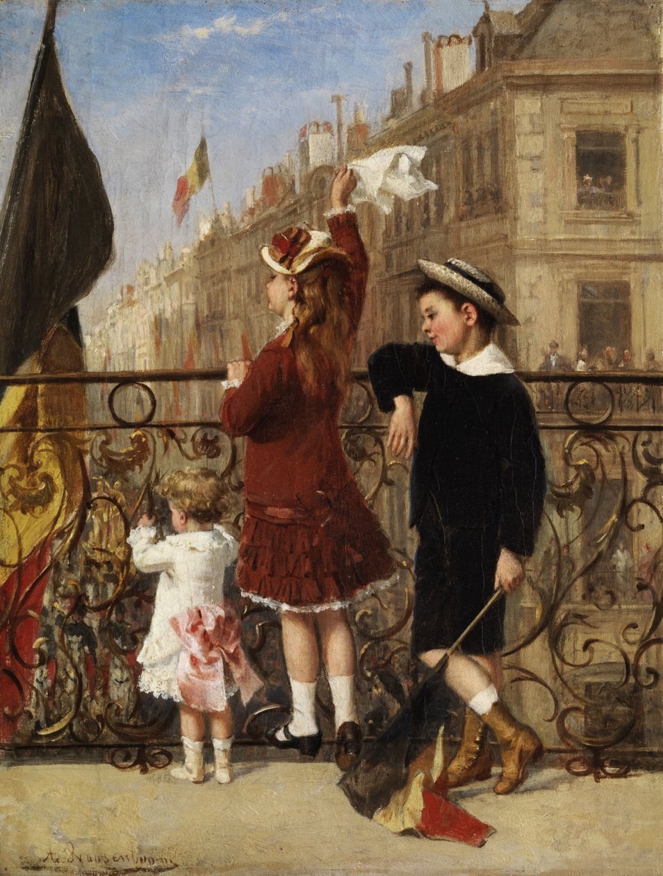Saludando a la procesión, Bruselas de Albert Roosenboom