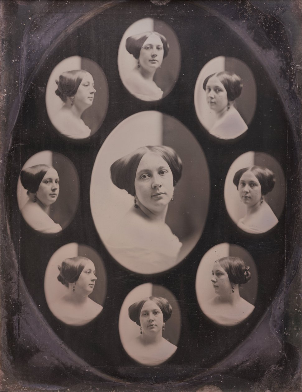 Retrato de una Mujer en Nueve Vistas Ovaladas de Albert Sands Southworth