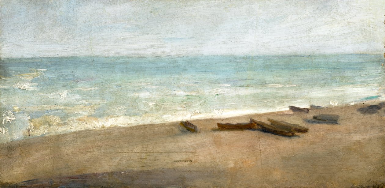 Barcos a lo largo de la costa de Albert de Belleroche