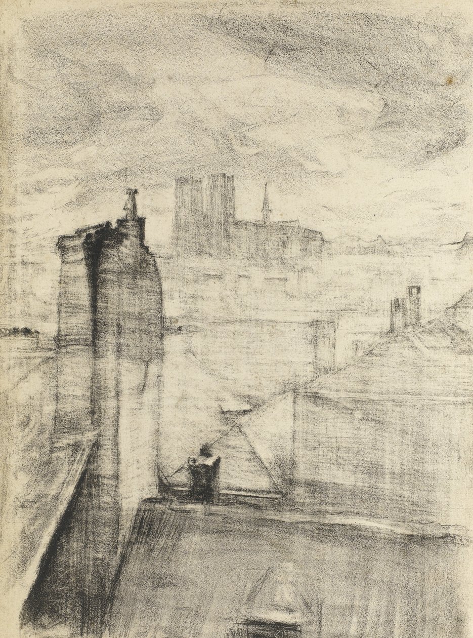 Tejados de la ciudad, Bruselas, c.1910 de Albert de Belleroche