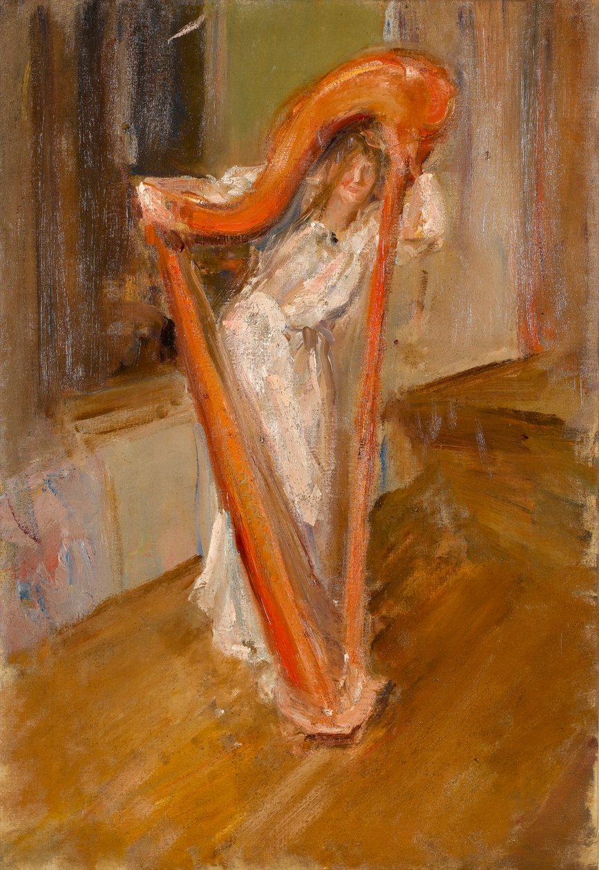 Mujer con arpa, 1903 de Albert de Belleroche