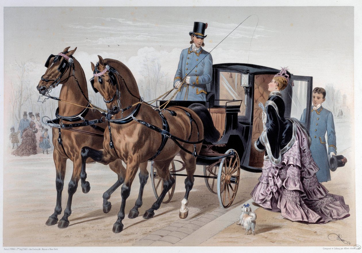 Carrera de caballos ingleses. Estampa de Albert Adam (1833-?) 1874. París, Museo Carnavalet de Albert Adam