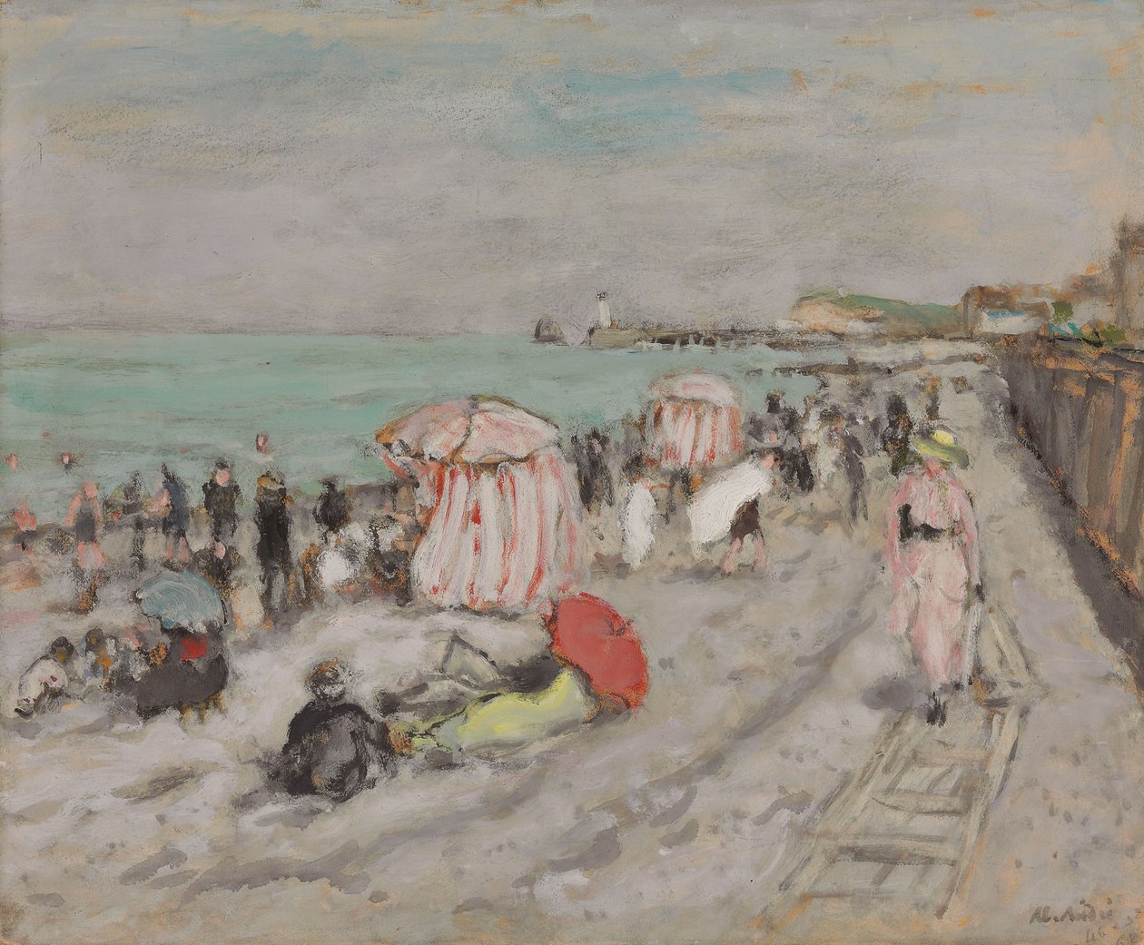 En la playa (óleo sobre papel colocado sobre tabla) de Albert Andre