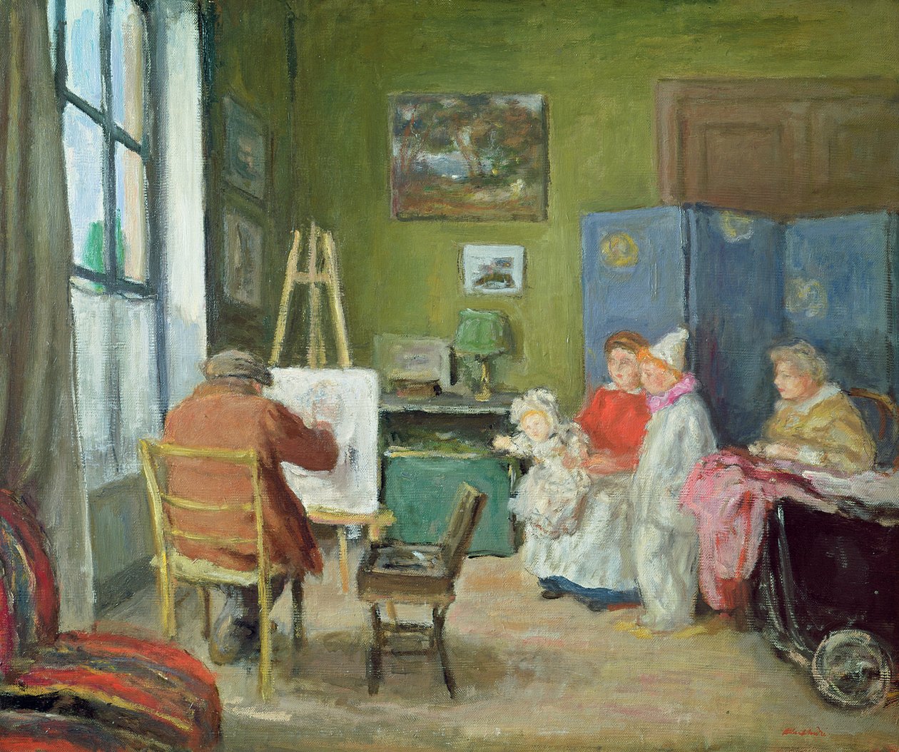 Renoir pintando a su familia, Rue Caulaincourt de Albert Andre