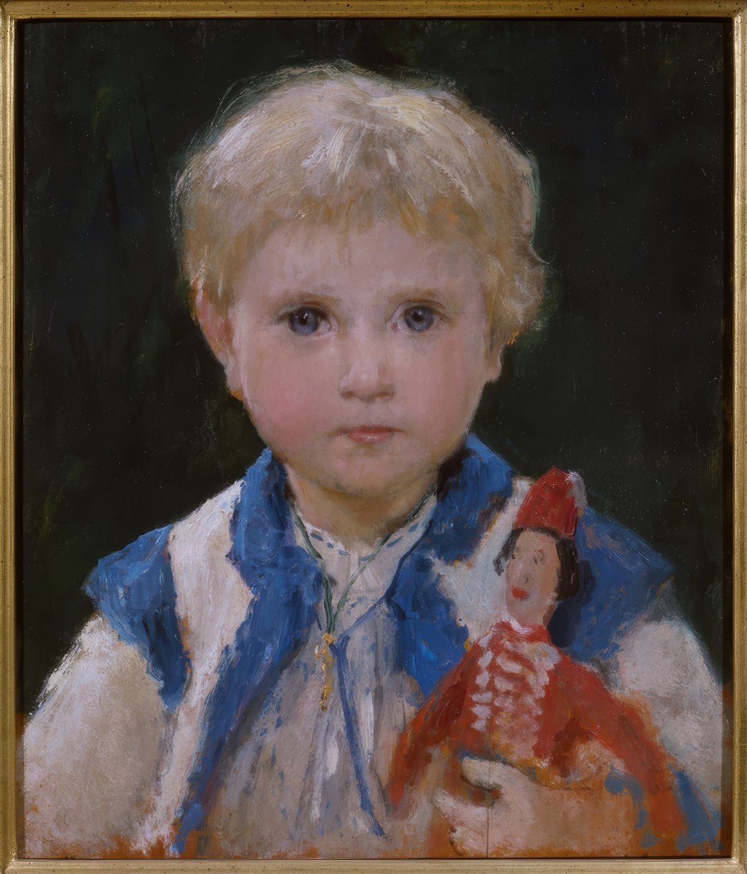 Chica con gato saltarín de Albert Anker