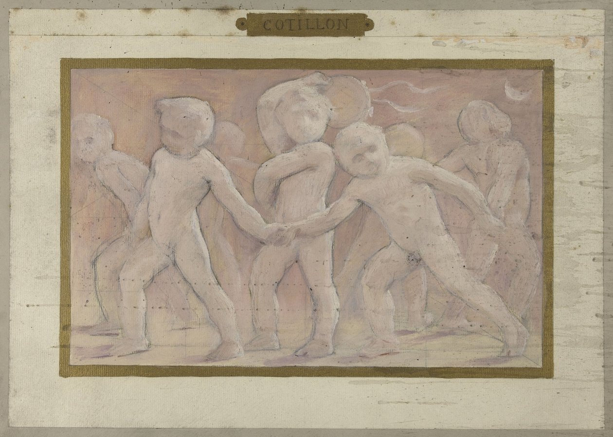 Boceto para la Salle des Fêtes del Hôtel de Ville de París: Cotillons, entre 1889 y 1895 (óleo) de Albert Aublet