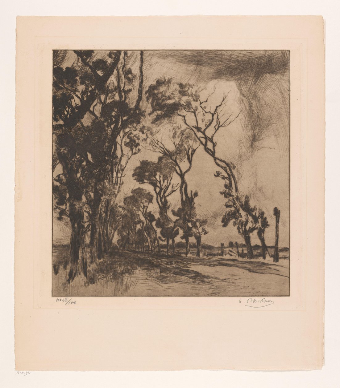 Paisaje con avenida hacia Ostende de Albert Baertsoen (signed by artist)
