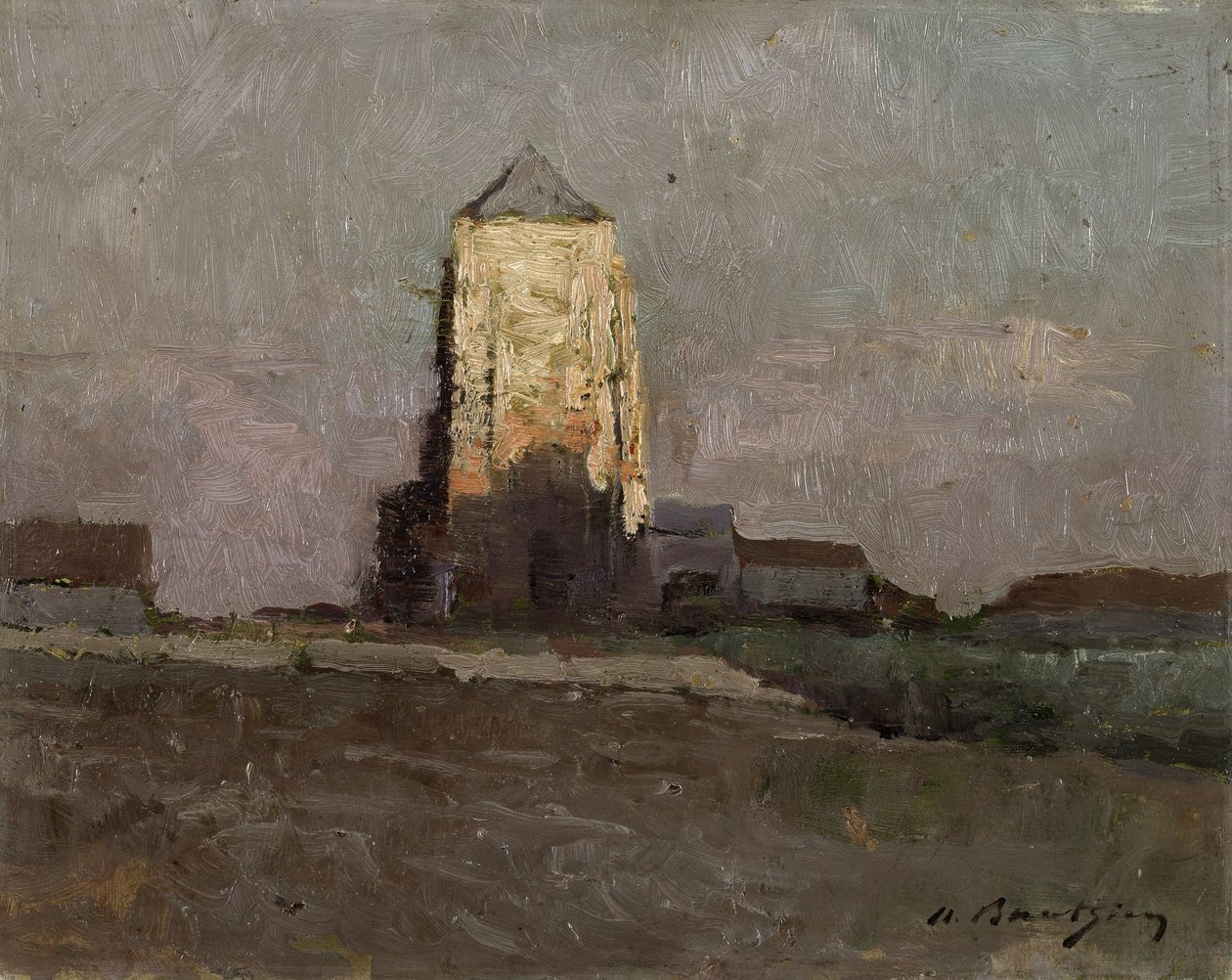 La iglesia de Mariakerke (Ostende) de Albert Baertsoen