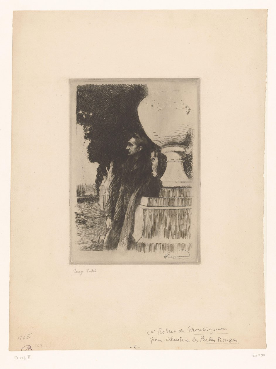Portret van Robert de Montesquiou de Albert Besnard (signed by artist)