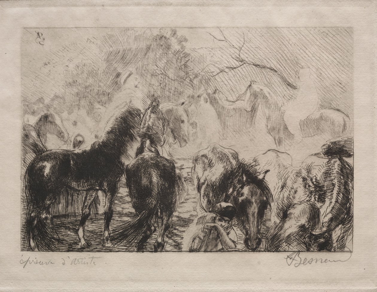 Mercado de caballos en Argel, 1898 de Paul Albert Besnard