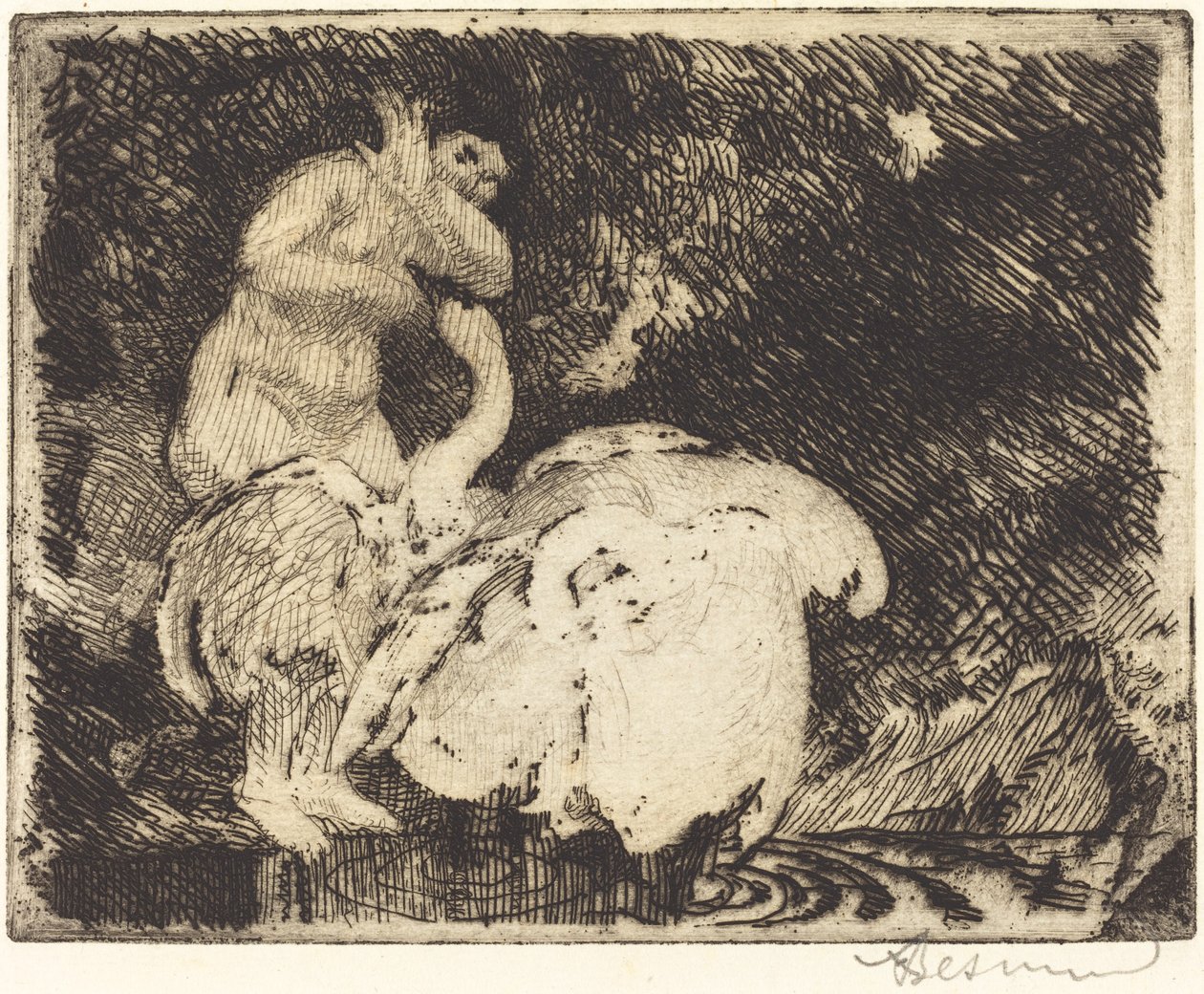 Leda bañándose de Albert Besnard