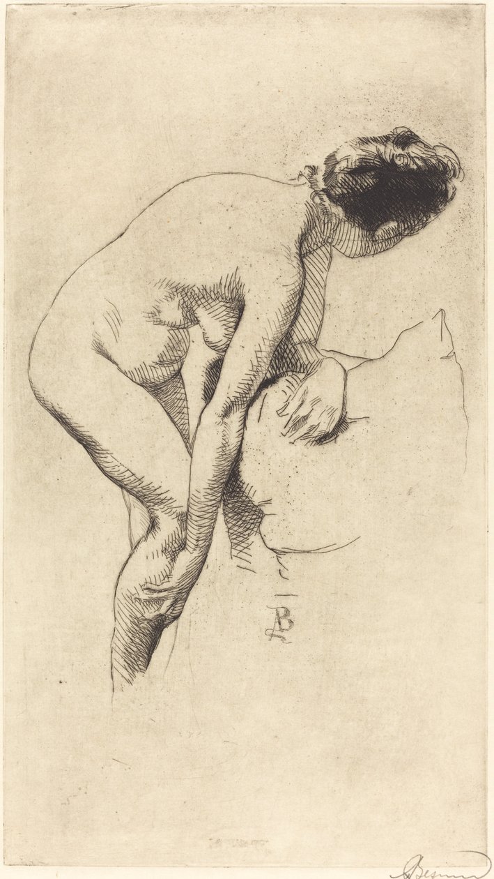 Desnudo sosteniendo su pierna de Albert Besnard