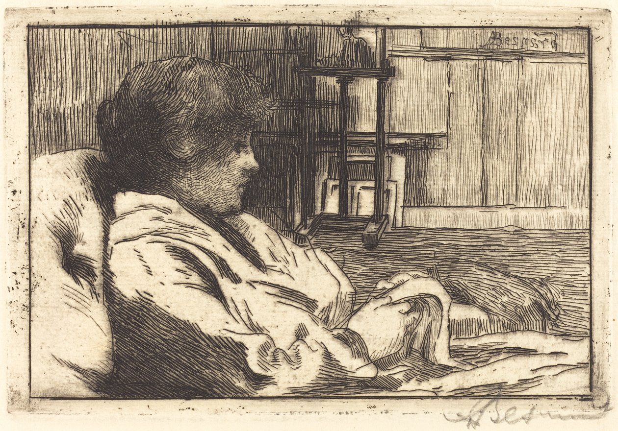 Mujer leyendo en el taller de Albert Besnard