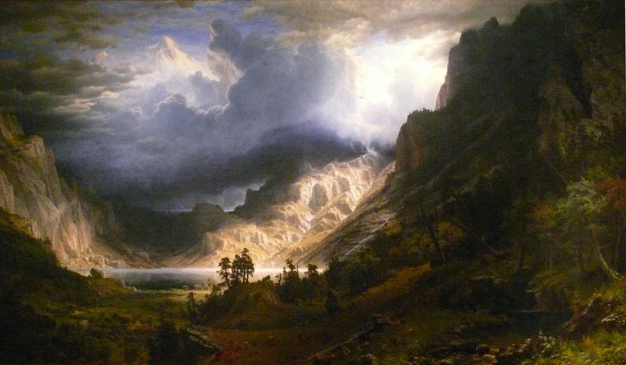 Una tormenta en las Montañas Rocosas, Monte Rosalie de Albert Bierstadt